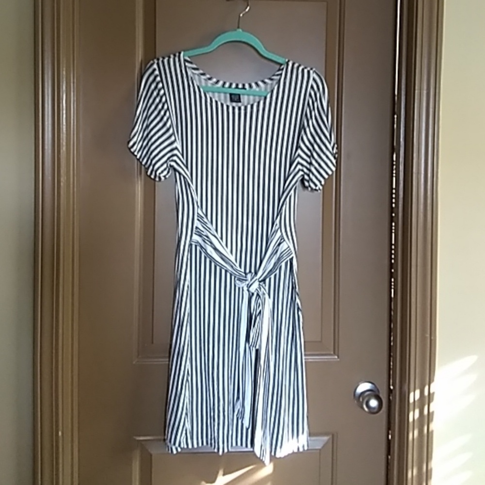 Robert Louis Vertical Stripe Front/Back Tie Dress